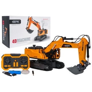 R/C bagr s funkcí kouře, světel a zvuku Žlutý
