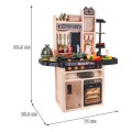 Stylová dětská kuchyňská 3+ vodovodní baterie + interaktivní hořák s párou + audio panel 65 el.
