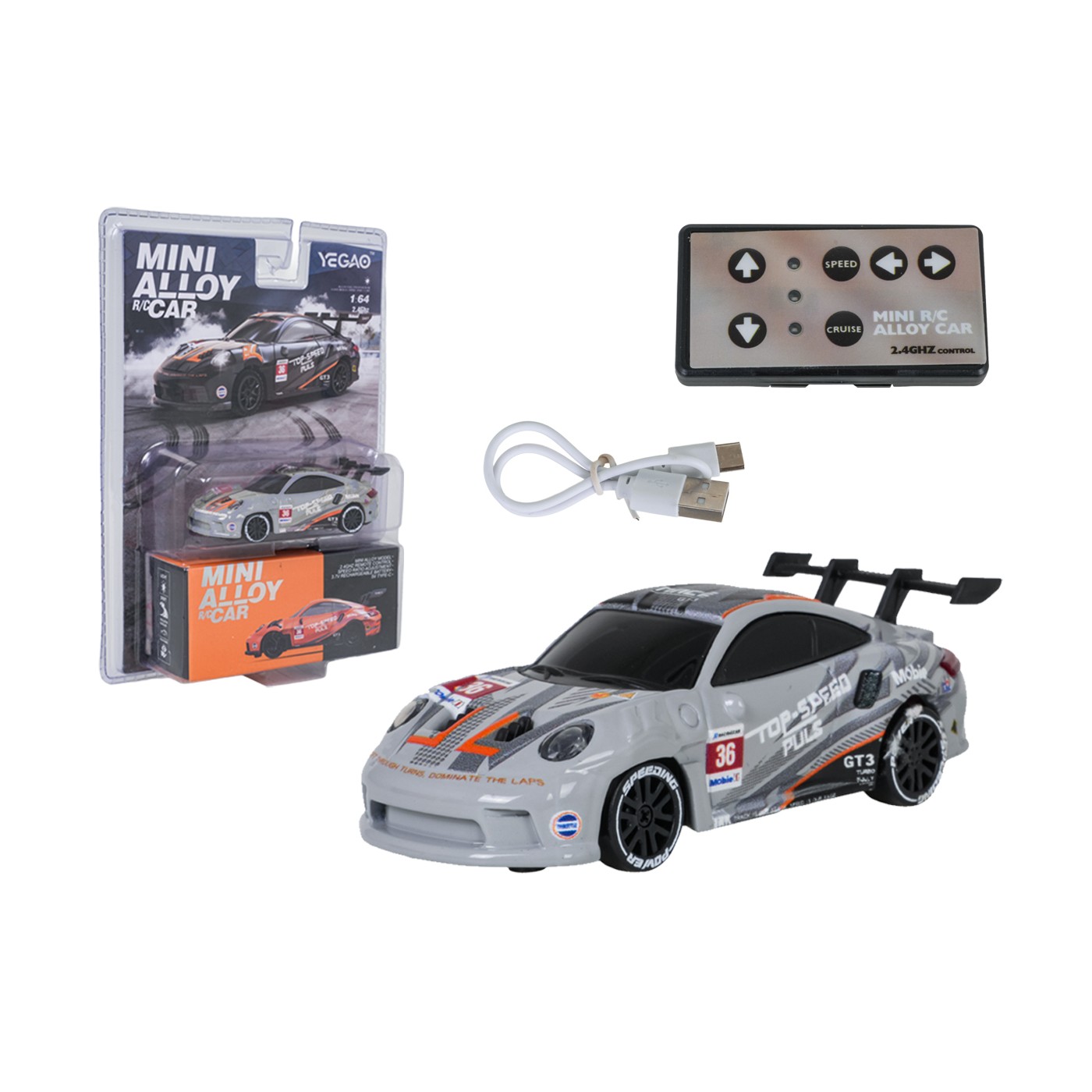 Autíčko 1:64 R/C TOP SPEED na driftování, šedé